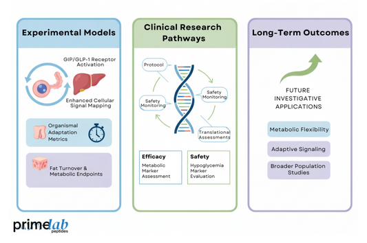 Diagram illustrating incretin therapy research progression, highlighting mechanisms, pathways, and projected applications.
