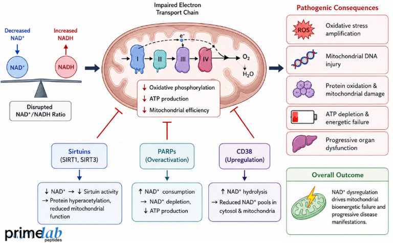 How Does NAD+ Dysregulation Contribute to the Pathogenesis of Mitochondrial Diseases?