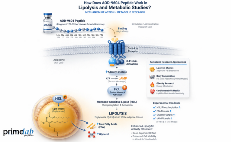 How Does AOD-9604 Peptide Work in Lipolysis and Metabolic Studies?
