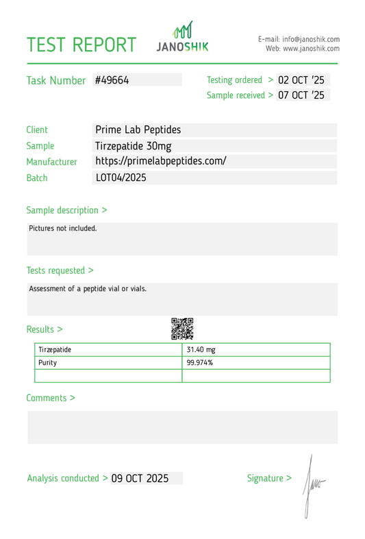 Tirzepatide – 30mg (10 Vials)