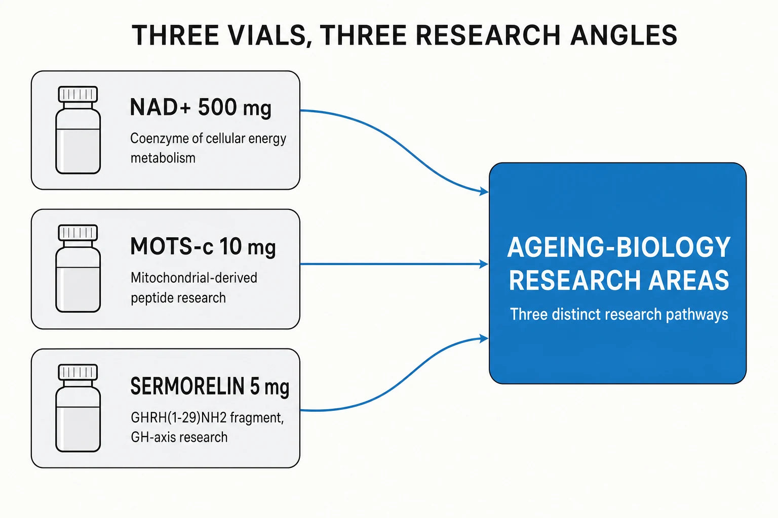 Prime Bundle three-vial longevity research diagram